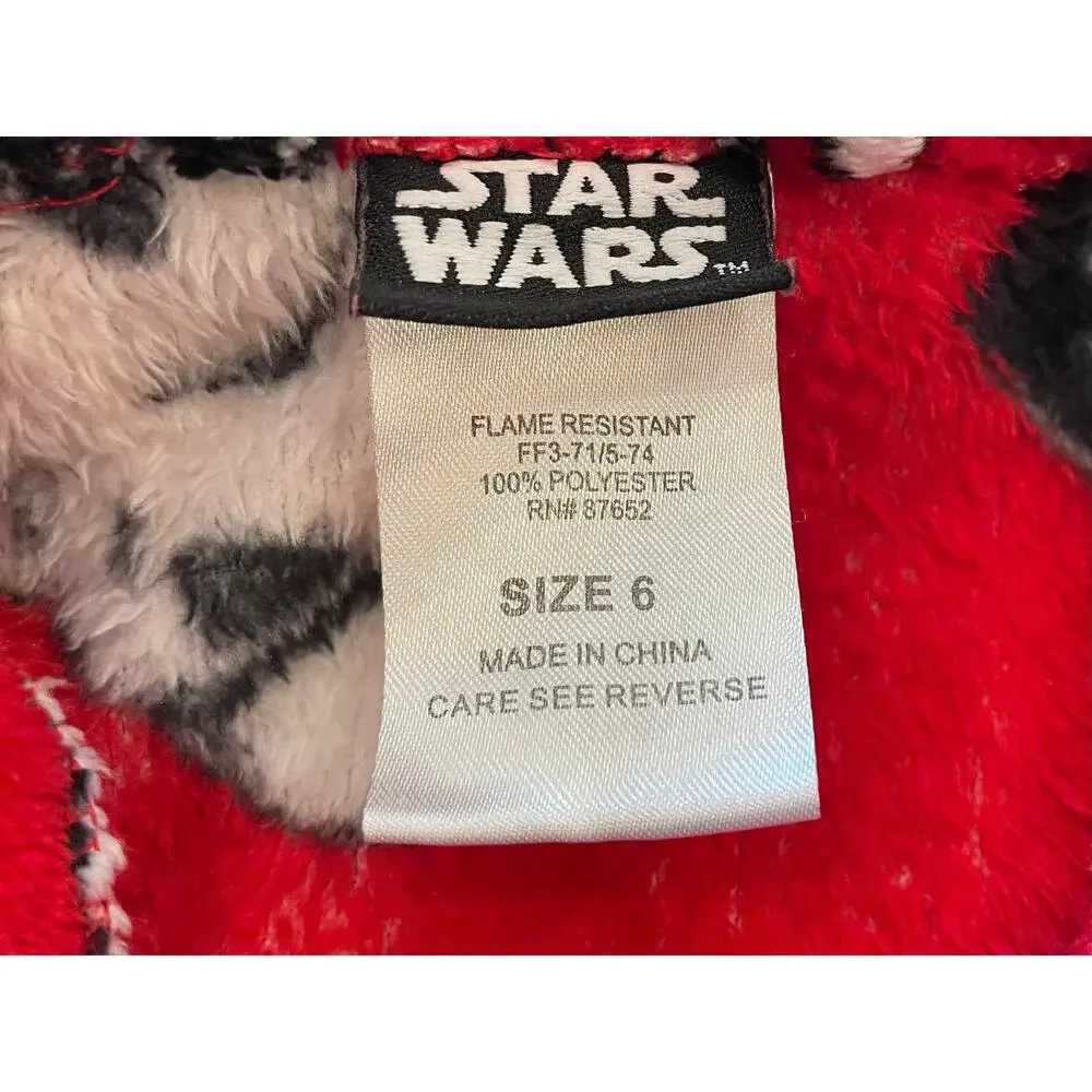 Star Wars Kids Fleece Robe with Belt, Darth Vader, Stormtroopers, Red, Black, 6